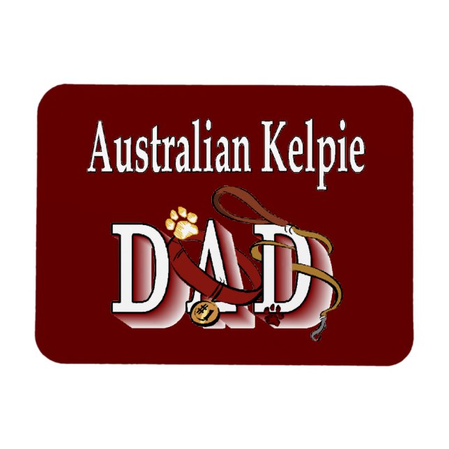 Australischer Kelpie-Vater Magnet (Horizontal)