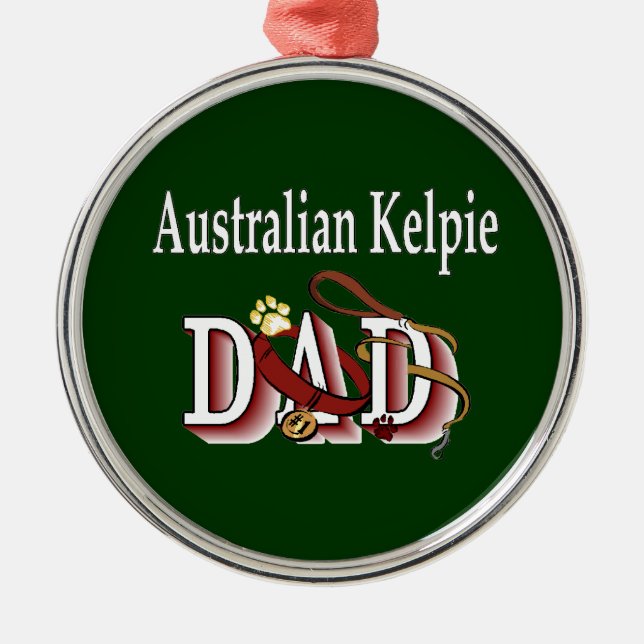 Australischer Kelpie-Vater Ornament Aus Metall (Vorne)