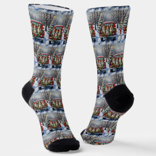 Australischer Kelpie Weihnachten Rotes Lastwagen U Socken