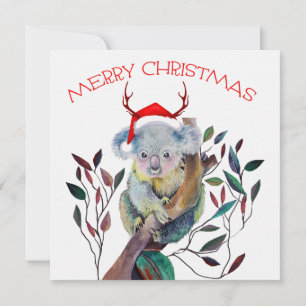 Australischer Koala-Santa-Hut Frohe Weihnachten