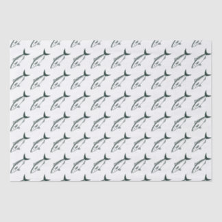 Australischer Lachs in Racing Green und White Seidenpapier