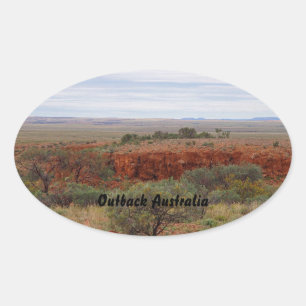 Australischer Landschaftsaufkleber Ovaler Aufkleber