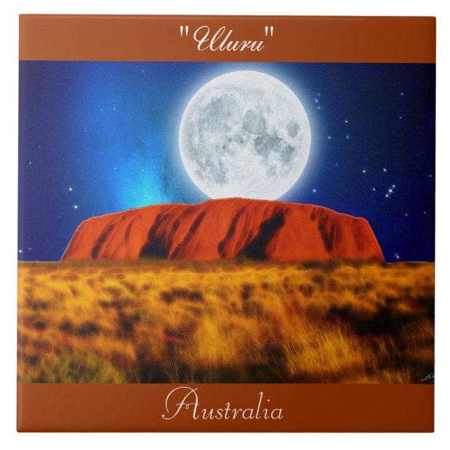Australischer Outback Ayers Rock "Uluru 6' Art Til Fliese (Vorderseite)