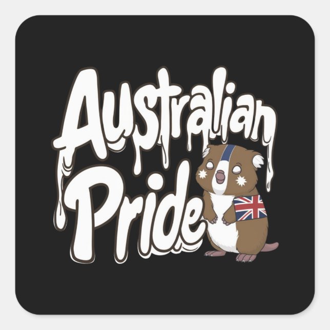 AUSTRALISCHER PRIDE QUADRATISCHER AUFKLEBER (Vorderseite)