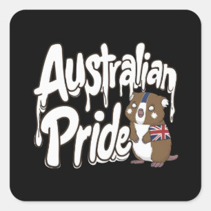 AUSTRALISCHER PRIDE QUADRATISCHER AUFKLEBER