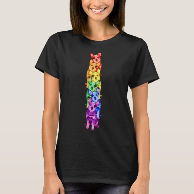 Australischer Rainbow-Gay Pride Lgbt Dog T-Shirt (Vorderseite)