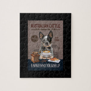 Australischer Rind Dog Coffee Club Kaffee Dog Love Puzzle