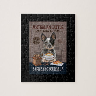 Australischer Rind Dog Coffee Club Kaffee Dog Love Puzzle