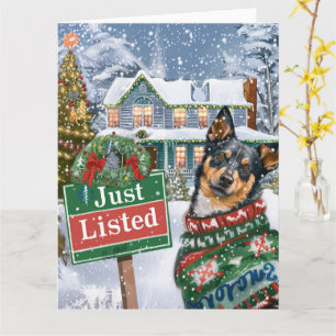 Australischer Rind Dog Festive Realtor Weihnachten Karte