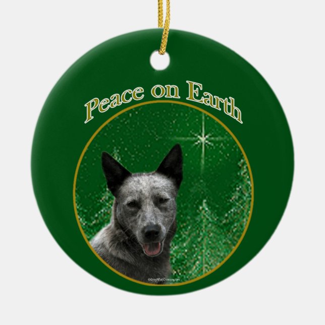 Australischer Rind Dog Peace Keramik Ornament (Vorne)