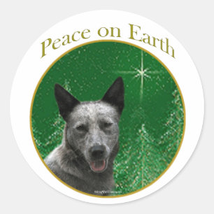 Australischer Rind Dog Peace Runder Aufkleber