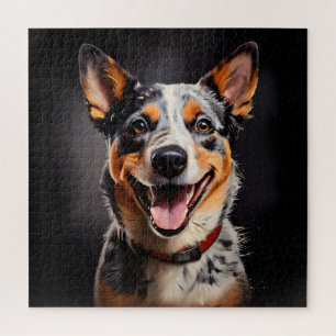 Australischer Rind Dog Realism Art Portrait Puzzle