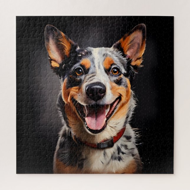 Australischer Rind Dog Realism Art Portrait Puzzle (Vertikal)