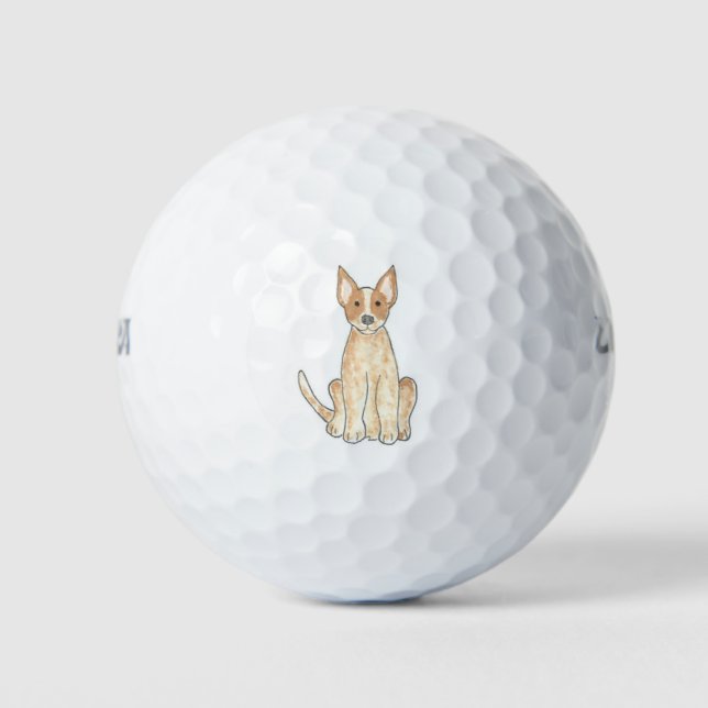 Australischer Rind Dog Red Heeler Golf Balls Golfball (Vorderseite)