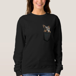 Australischer Rind Welpenhund in Pocket Niedlich P Sweatshirt