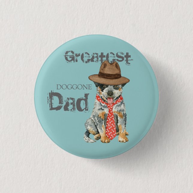 Australischer Rinder-Hund-Vater Button (Vorderseite)