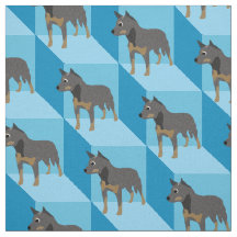 Australischer Rinderhund auf Blue Cubes