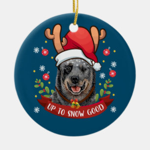 Australischer Rinderhund Blue Heeler Reindeer Chri Keramik Ornament