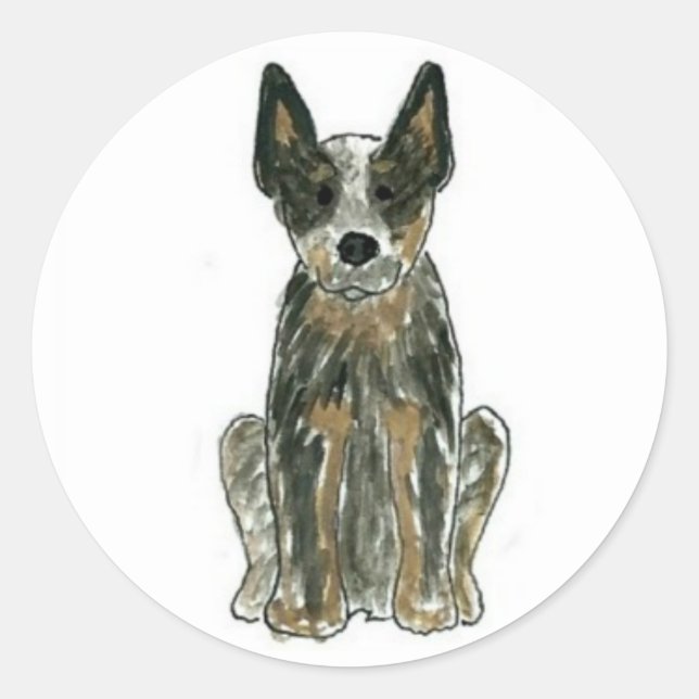 Australischer Rinderhund Blue Heeler Stickers (Vorderseite)