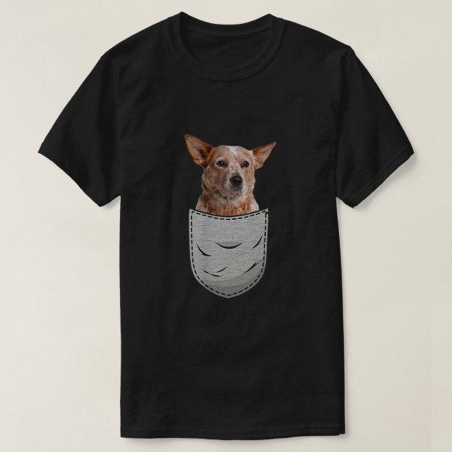 Australischer Rinderhund Blue Red Heeler Chest Poc T-Shirt (Design vorne)