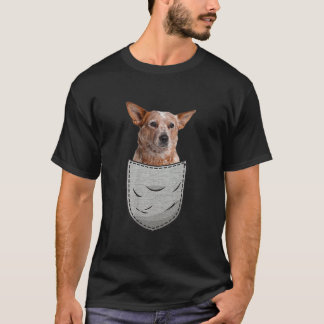 Australischer Rinderhund Blue Red Heeler Chest Poc T-Shirt