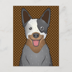 Australischer Rinderhund Cartoon Paws Postkarte