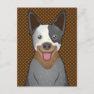 Australischer Rinderhund Cartoon Paws Postkarte