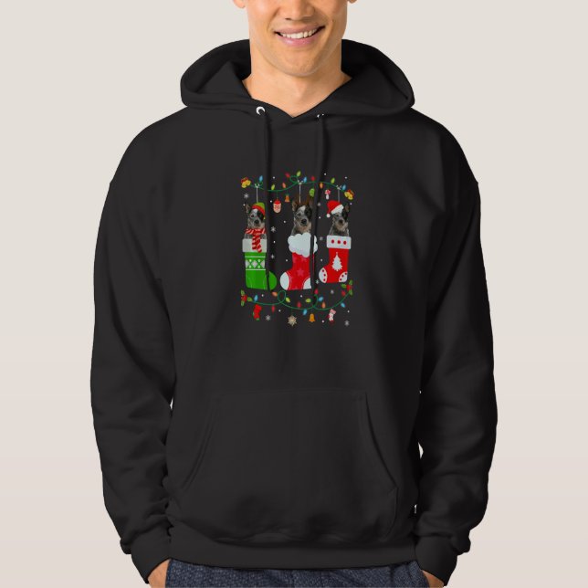 Australischer Rinderhund Drei Weihnachtssocken Swe Hoodie (Vorderseite)