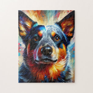 Australischer Rinderhund farbenfrohe Akrylprint Puzzle