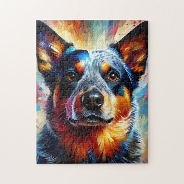 Australischer Rinderhund farbenfrohe Akrylprint Puzzle (Vertikal)