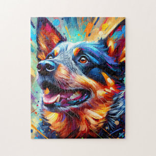 Australischer Rinderhund farbenfrohe Akrylprint Puzzle