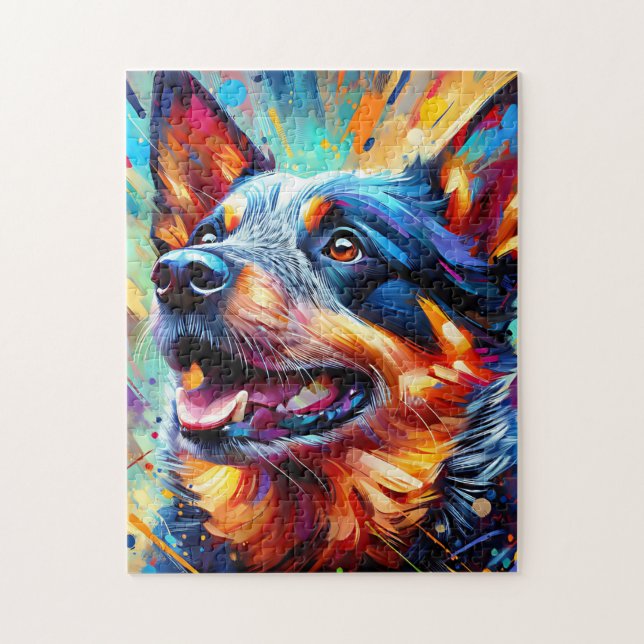 Australischer Rinderhund farbenfrohe Akrylprint Puzzle (Vertikal)