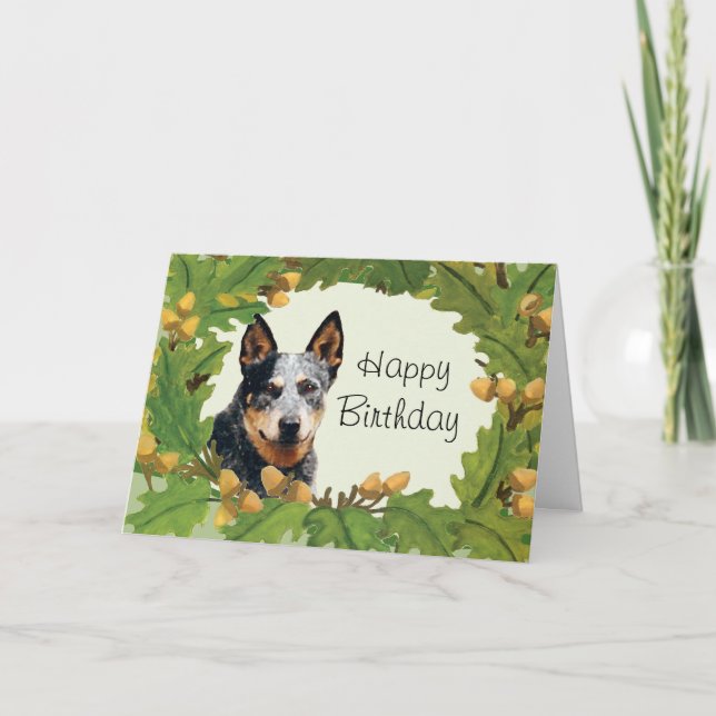 Australischer Rinderhund Happy Birthday Card Karte (Vorderseite)