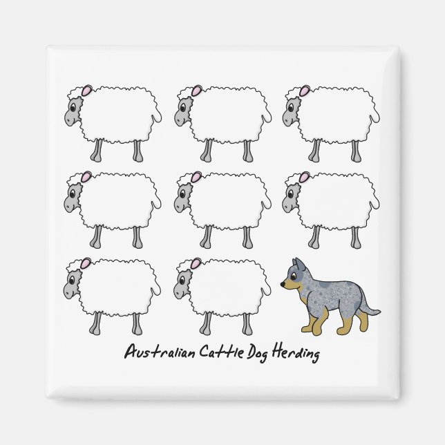 Australischer Rinderhund Herding Sheep Magnet (Vorne)