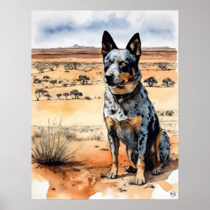Australischer Rinderhund - Hundekunst drucken Poster