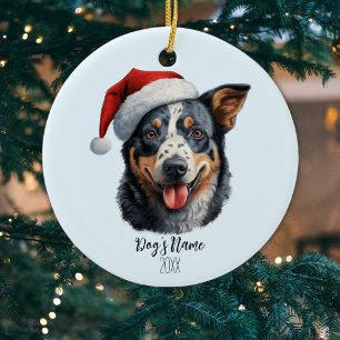 Australischer Rinderhund Jahr Wasserfarbe Keramik Ornament