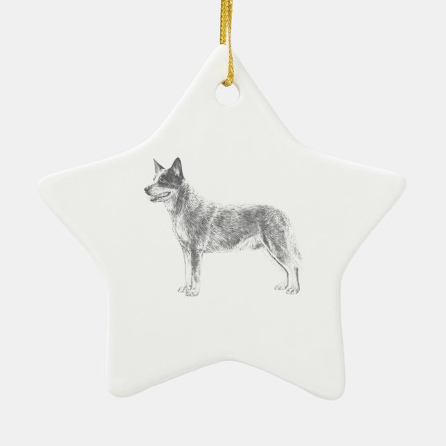 Australischer Rinderhund Keramik Ornament (Hinten)