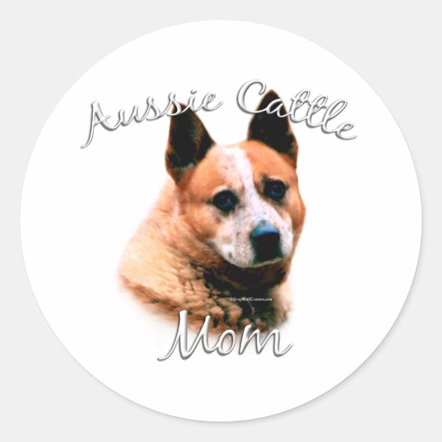 Australischer Rinderhund Mama 2 Runder Aufkleber (Vorderseite)