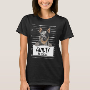Australischer Rinderhund Mugshot Guilty Dog T-Shirt