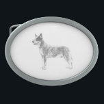 Australischer Rinderhund Ovale Gürtelschnalle<br><div class="desc">Australisches Cattle Dog-Design</div>