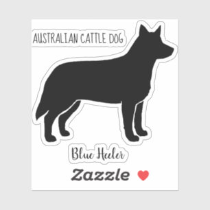 Australischer Rinderhund Silhouette Blue Heeler Vi Aufkleber