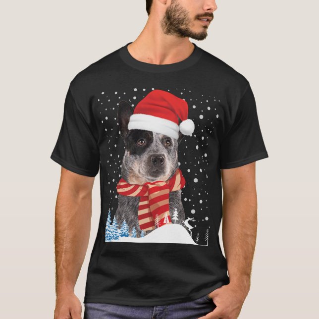 Australischer Rinderhund Ugly Christmas Sweater Sa T-Shirt (Vorderseite)