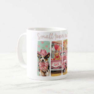 Australischer Rinderhund und Pink-Valentine-LKW Kaffeetasse