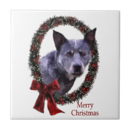 Australischer Rinderhund Weihnachten Fliese
