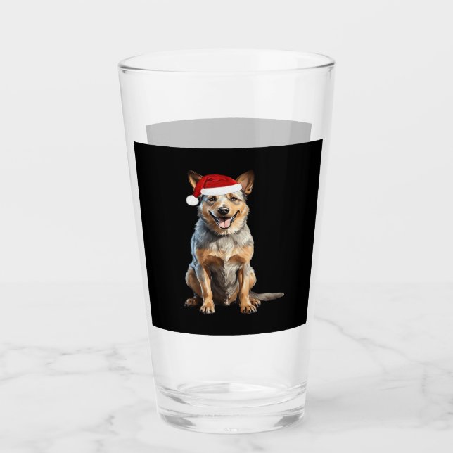 Australischer Rinderhund Weihnachtsbaum Hund Welpe Glas (Vorderseite)