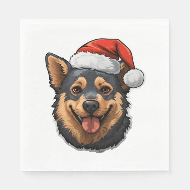 Australischer Rinderhund Weihnachtsentwurf Serviette (Vorderseite)