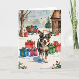 Australischer Rinderhund Weihnachtsgrußkarte Karte