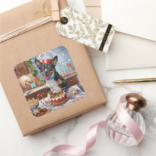 Australischer Rinderurlaub Backen Weihnachten Quadratischer Aufkleber