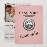 Australischer rosa Reisepass Save The Date