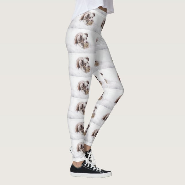 australischer roter merle Welpe Leggings (Rechts)